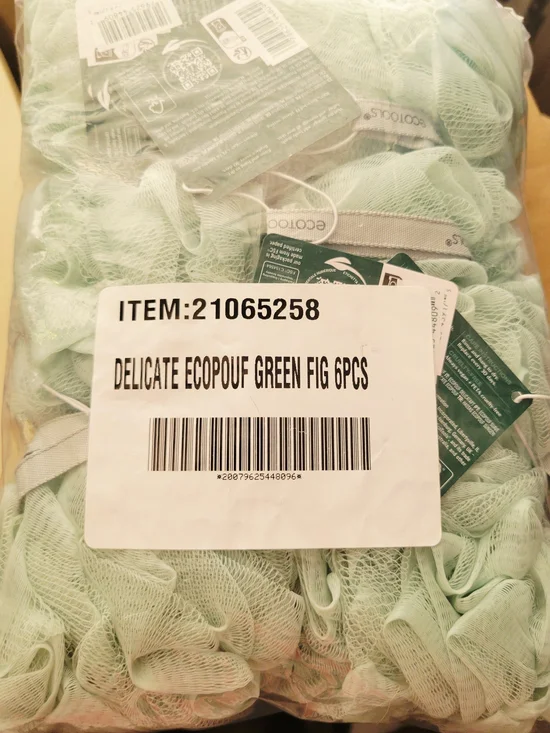 ecotools Mint Green Delicate EcoPouf Bath Sponge - 6 Pack