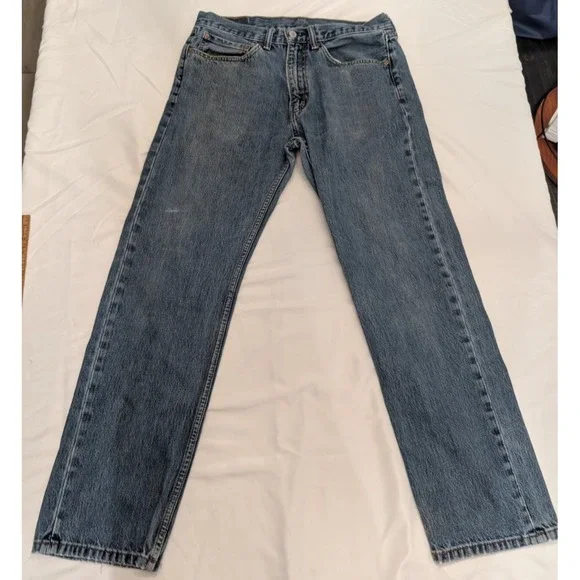 Levi's 505 Regular Fit Jeans Mens 34x32 Medium Wash Blue Denim Classic