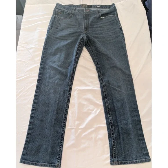 Ariat Rebar M4 Relaxed Bootcut Jeans Mens 40x36 Blue Denim Work Wear