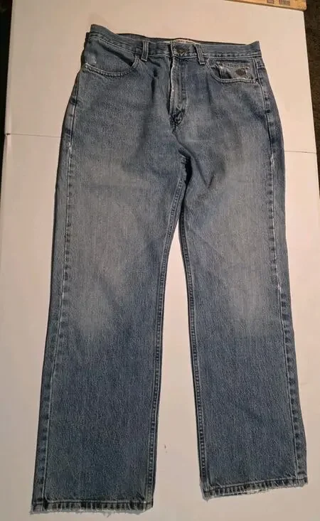 Harley Davidson Jeans Mens 34x32 Blue Denim Distressed Straight Leg Biker