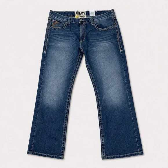 Ariat M7 Rocker Boot Cut Jeans Mens 36x30 Blue Medium Wash Denim Pants