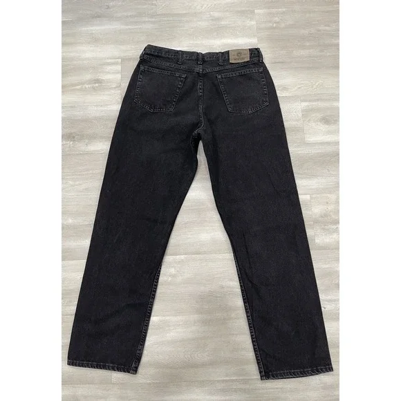 Wrangler Jeans Mens 36x32 Straight Five Star Relaxed Fit  Black Denim 100%Cotton