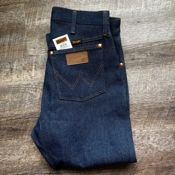 Wrangler 13MWZ Cowboy Cut Jeans 29x34 Original Fit Dark Wash Blue Rigid Denim