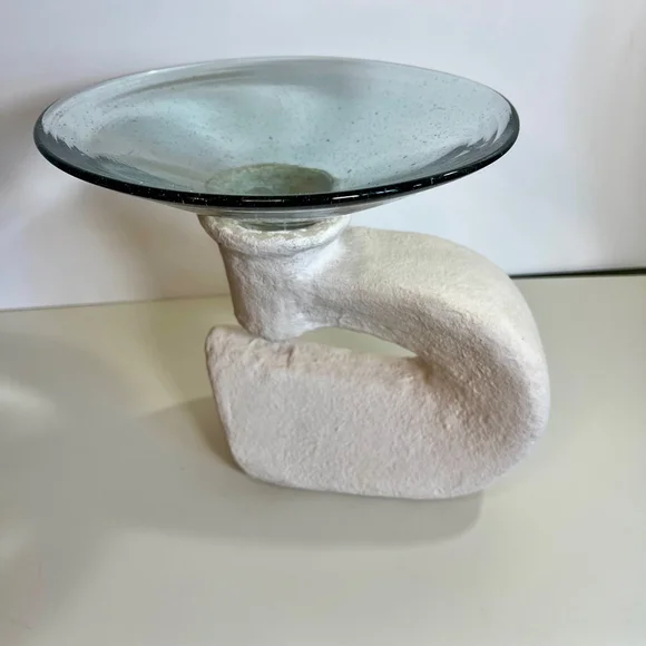 Vintage MCM‎ Vivo del Barro Home Decor 7 White & Green