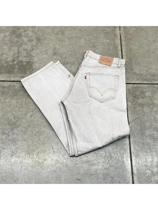 vintage levis 501 white straight leg jeans size 36 x 30