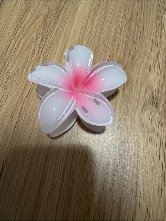Pink Gradient Plumeria Flower Hair Clip