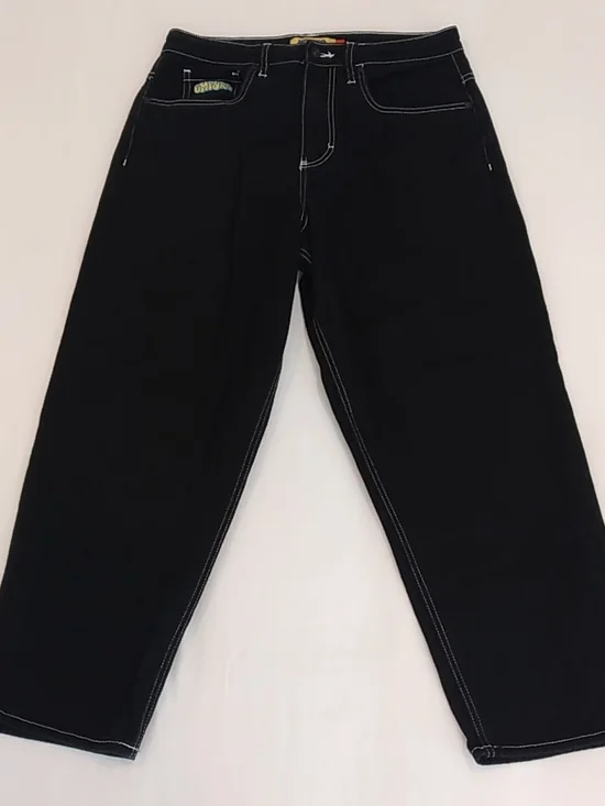 Empyre Black Relaxed Jeans with Contrast Stitching