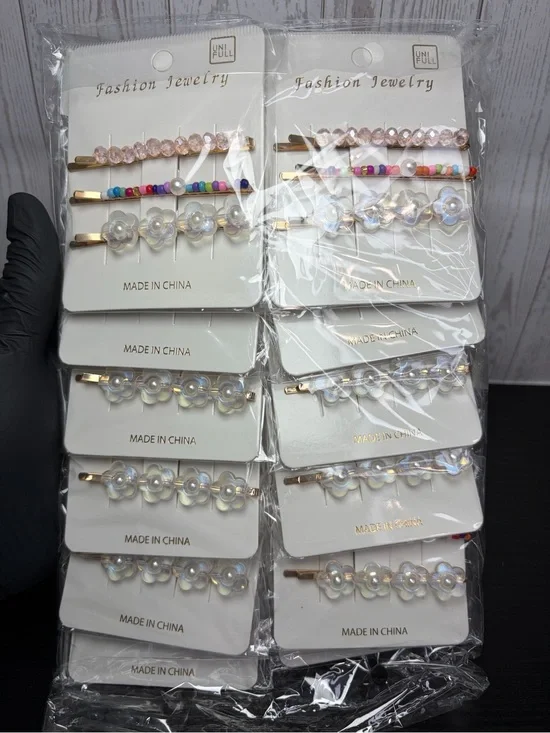 12 SETS 36 Women’s Iridescent Flower Hair Clips 12-3pc Sets 36 Hair Clips In All