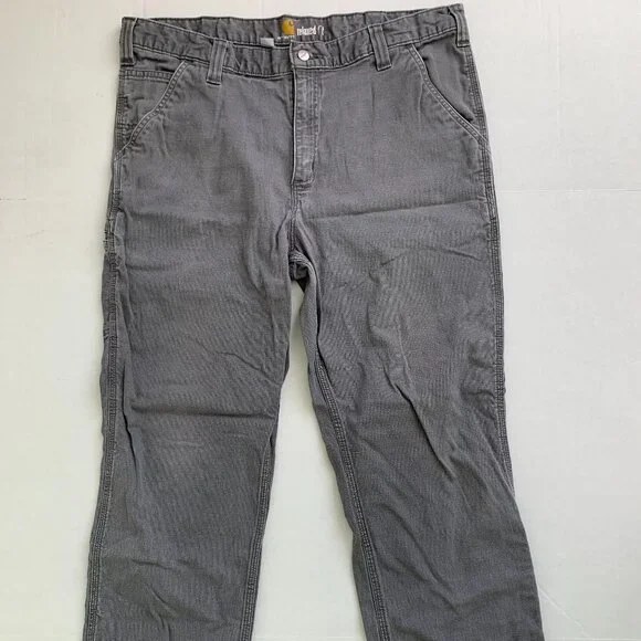 Carhartt Pants Mens 38x34 (L32) L Gray Relaxed Fit Work Straight Leg Workwear