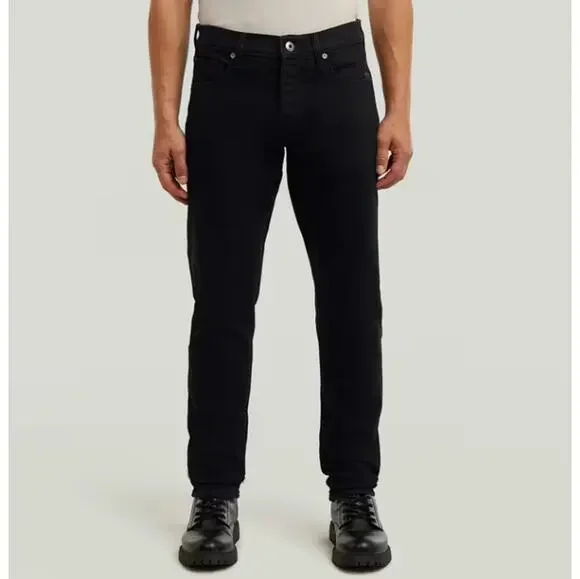 G-Star Men's Black Onyx 3301 Regular Tapered Jeans Size 34