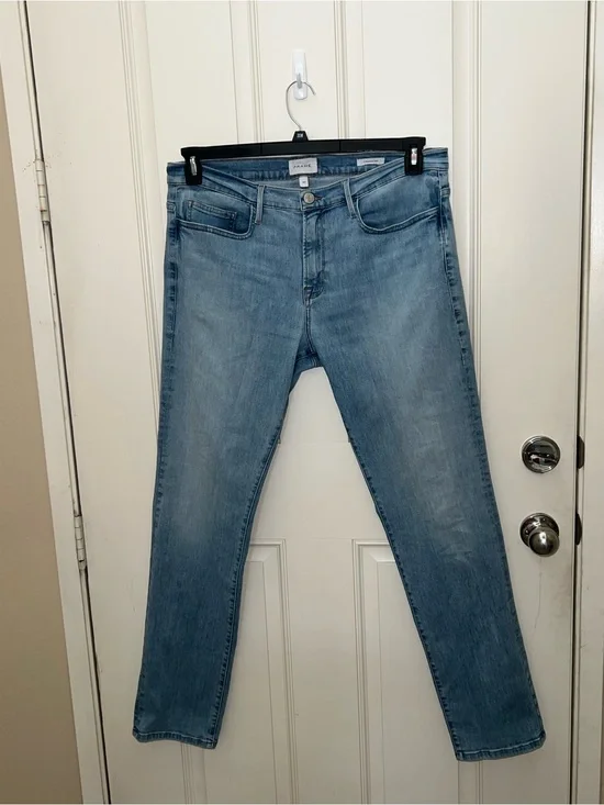 Men’s FRAME Preppy Casual L’Homme Slim Light Wash Jeans Sz 36