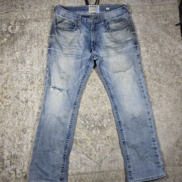 Read Ariat M2 Relaxed Bootcut Jeans Mens 34x32 Medium Wash Blue Denim