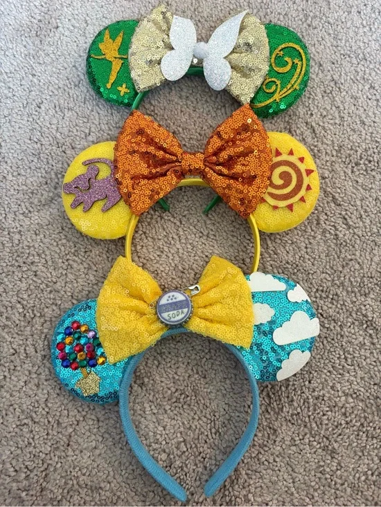 Sequin Ear Headbands - Yellow, Green, Orange, Blue