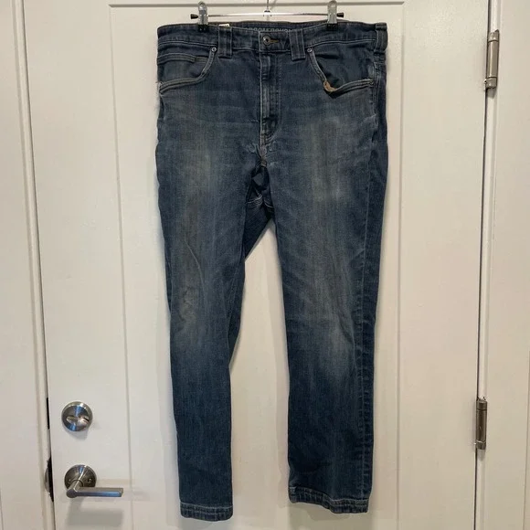 Duluth Trading Co Ballroom Double Flex Mens Jeans Medium Wash Blue Denim 36x30