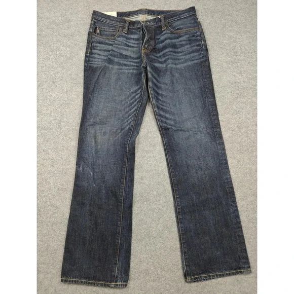 Abercrombie & Fitch Jeans Mens 34x32 Blue Medium Wash Regular Straight Denim
