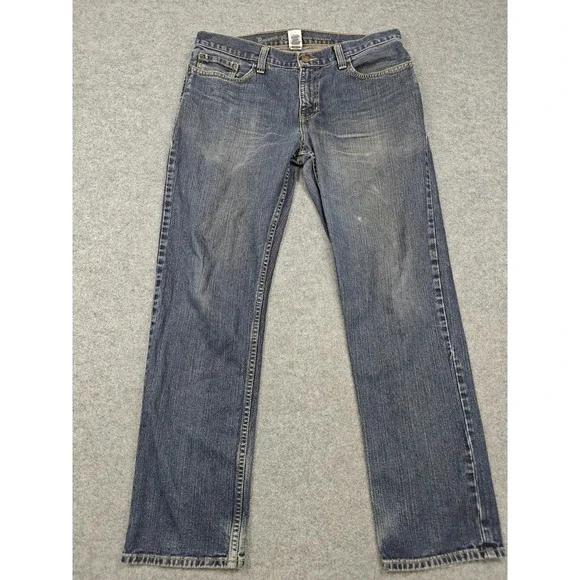 Roebuck & Co Jeans Mens 34x32 Blue Medium Wash Slim Straight Denim Pants