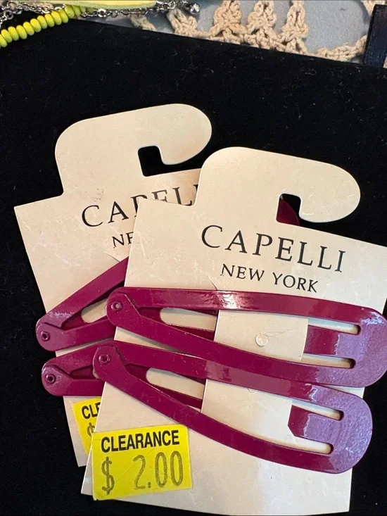 Capelli of New York Deep Magenta Snap Hair Clips - Set of 4
