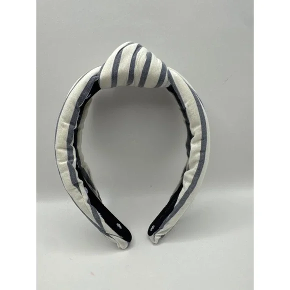 Lele Sadoughi x LoveShackFancy Blue White Striped Knotted Headband Blair Waldorf