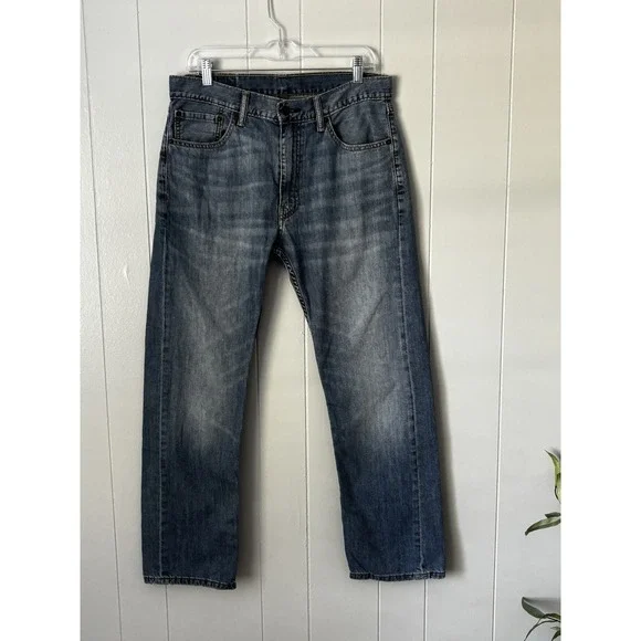 Levi's 505 Regular Fit Jeans Men's 33x30 Light Wash Straight‎ Leg Denim 0335