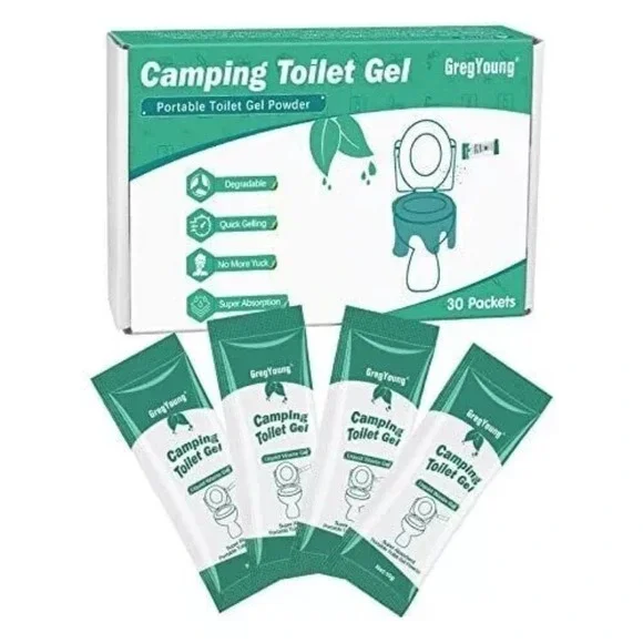GregYoung 30 Packets Liquid Waste Gel Powder Porta Potty Gel Absorbent‎ Liquid