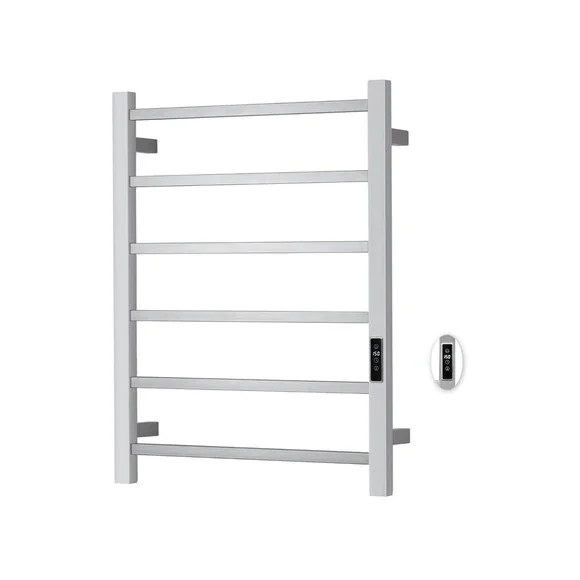 Towel Warmer 6 Bar Electric Heated Towel Rack Wall Mount Plug-in/Bath Towel Heat