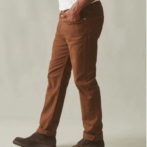 American Giant Slim Straight Jeans in Brown