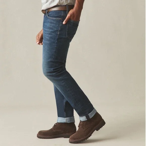 American Giant Slim Straight Jeans in Dark Indigo Blue