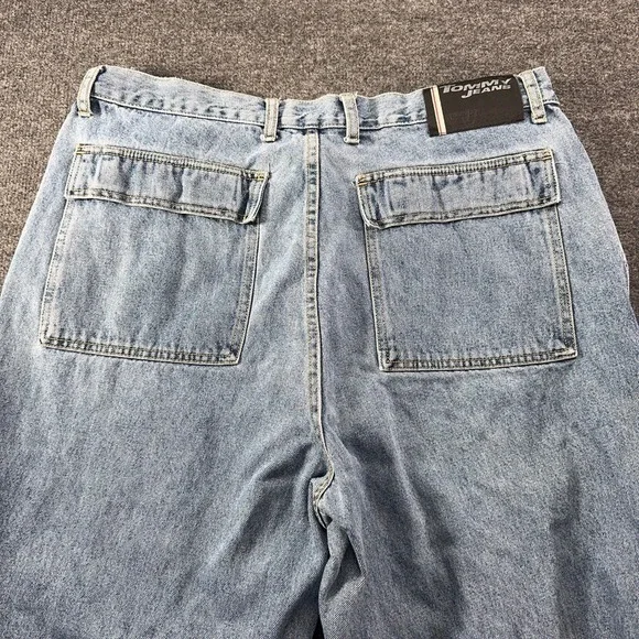 Tommy Jeans Mens 38x32 Carpenter Denim Wide Leg 90s Streetwear Vintage