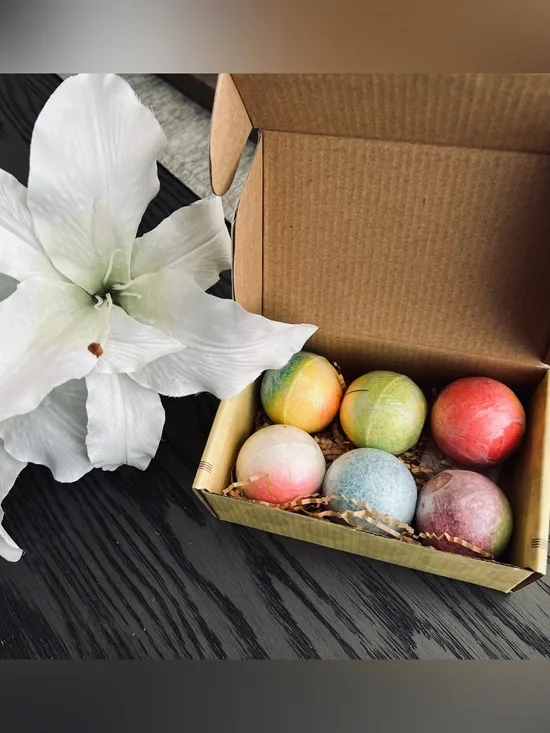 🛁 New! 6 Handmade INTEYE Organic Spa Bubble Bath Bomb Gift Set