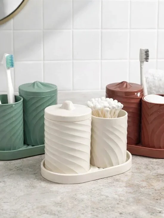 Ivory Cream Bathroom Makeup Vanity Set