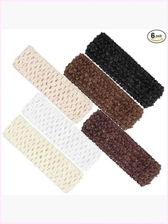 6pcs Crochet Headband Multi Color Retro Knit Elastic Headbands for Women - Soft