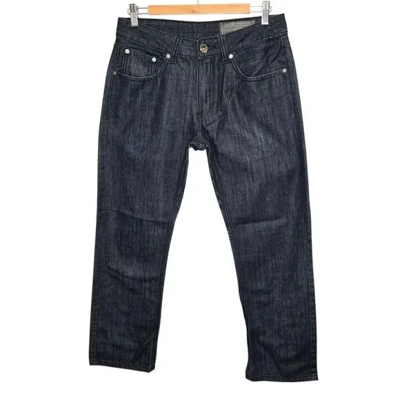 Marc Ecko Men's W32 X L32 Straight Fit Dark Blue Denim Jeans