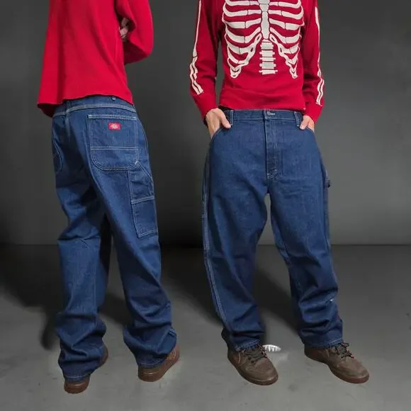 Baggy Y2K Dark Wash Denim Dickies Jeans (38x30)