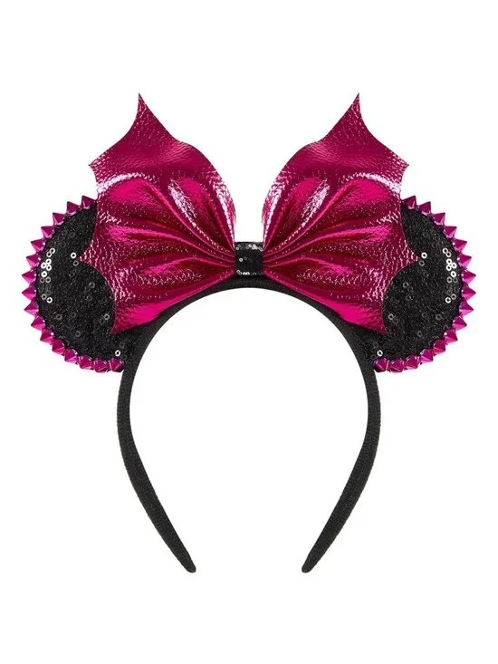 Women Bat Red Sequin Bow Mickey Mouse Hair Headband for Cosplay