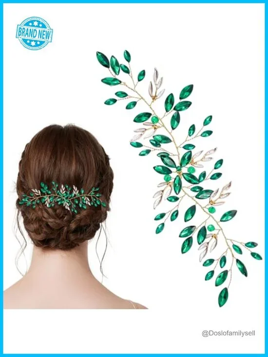 Crystal Leaf Headband - Women's Hair Accessory for Wedding, Prom, Party