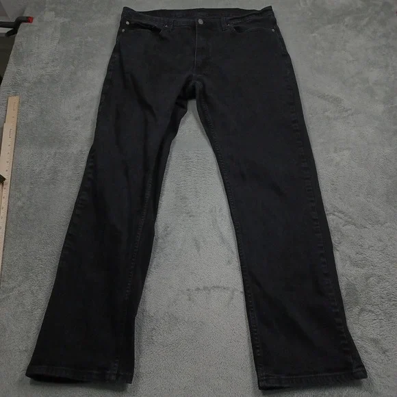 Levis 559 Jeans Men 36x32 Black Denim Relaxed Fit Straight Leg Pockets