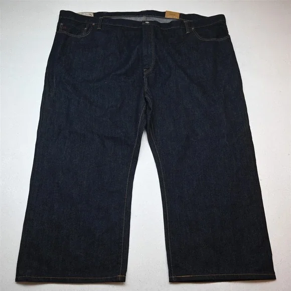 NEW Polo Ralph Lauren 54x30 Dark Rinse Denim Hampton Straight Mens Jeans