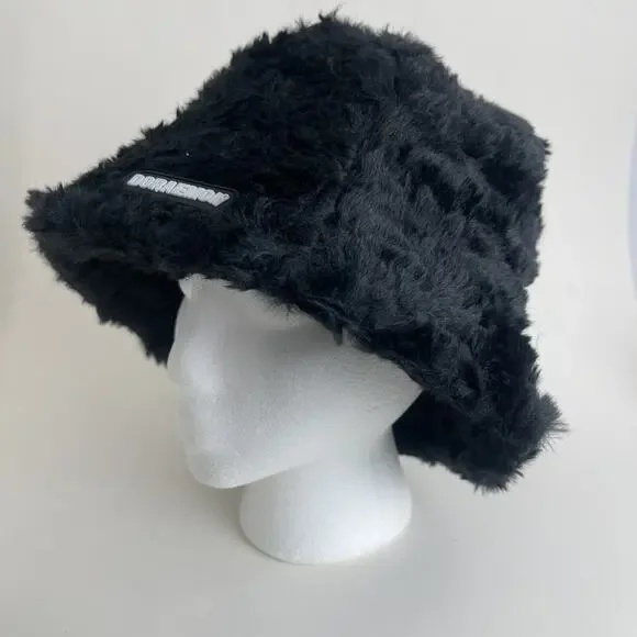 Soft Plush Women Cute Winter Bucket Hat Wide Brim Fluffy Fisherman‎ Faux Fur Cap