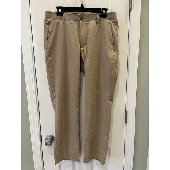 Under Armour UA Match Play Vented 33x29 Tan Beige‎ Golf Pants 1347389 EUC
