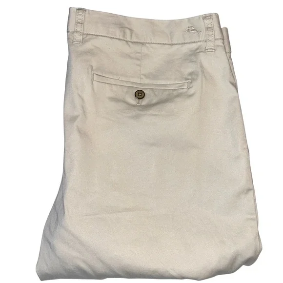 Tommy Bahama Men's Relaxed‎ Fit Khaki Beige Cotton Blend Pants Size 38x30