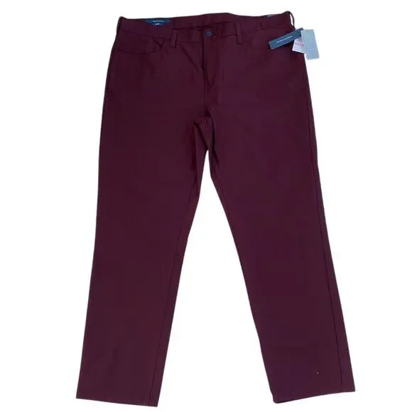 Perry Ellis Men's Slim Stretch Dress Pants Red Size 40x32‎