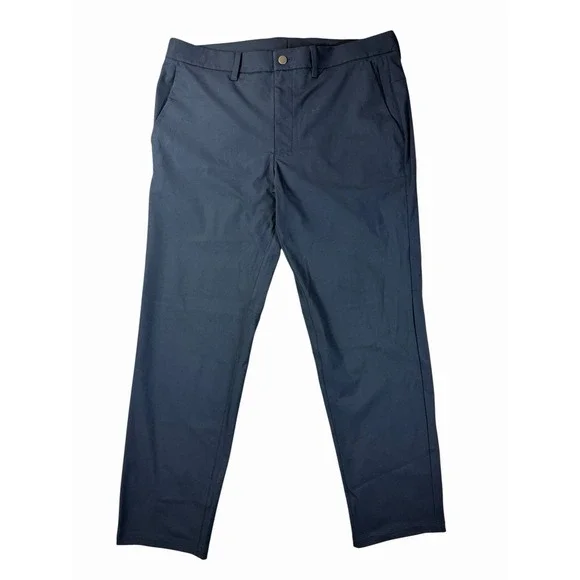 Vuori Mens Chino Pants Navy Blue Stretch Flat Front Straight Leg 38x30