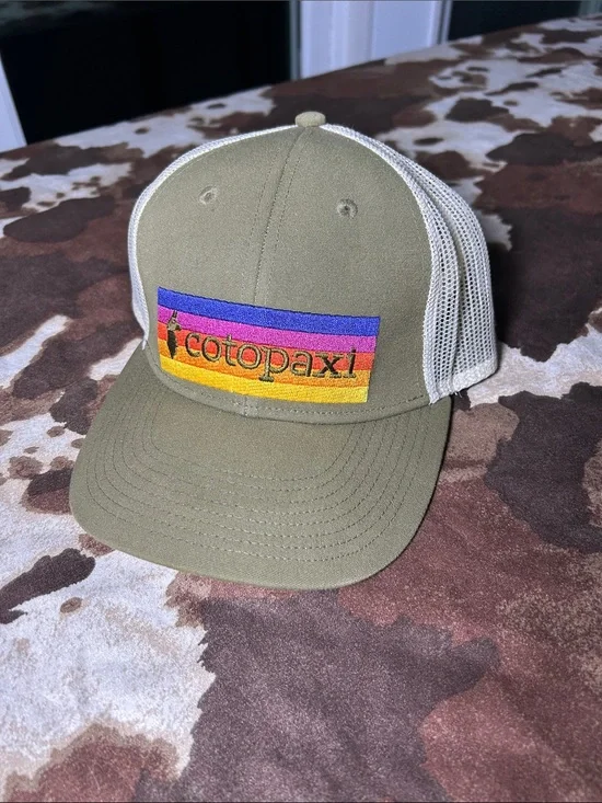Cotopaxi Olive Green Snap Back Hat