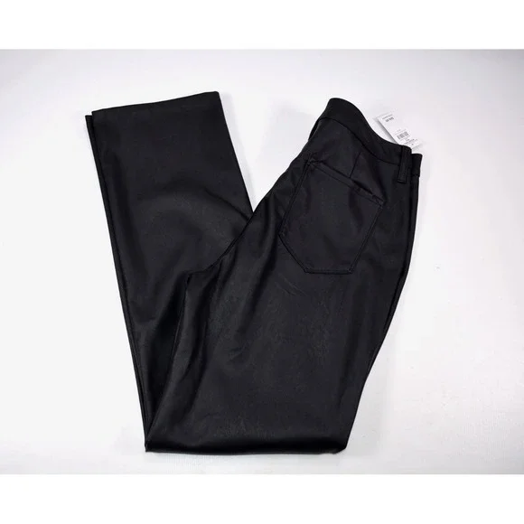Kancan High Rise Faux Leather Split Straight Pants Size 29 Waist 31