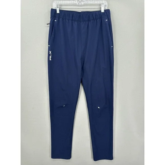 RLX Ralph Lauren Pants Mens Medium Navy Joggers Stretch Zip Pocket Golf Athletic