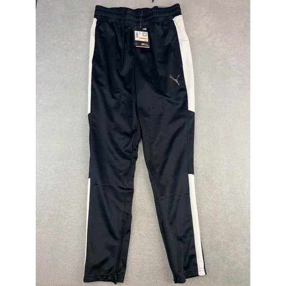 Puma Mens DryCell Slim‎ Fit Track Pants Black White Striped 586280 01 Size Small