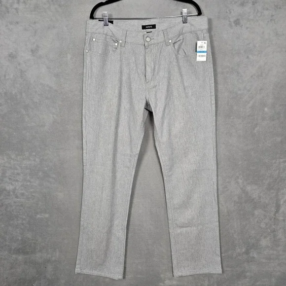 Alfani pants Mens 36x32 Dusty Gray 5 pocket Straight‎ Fit stretch NEW