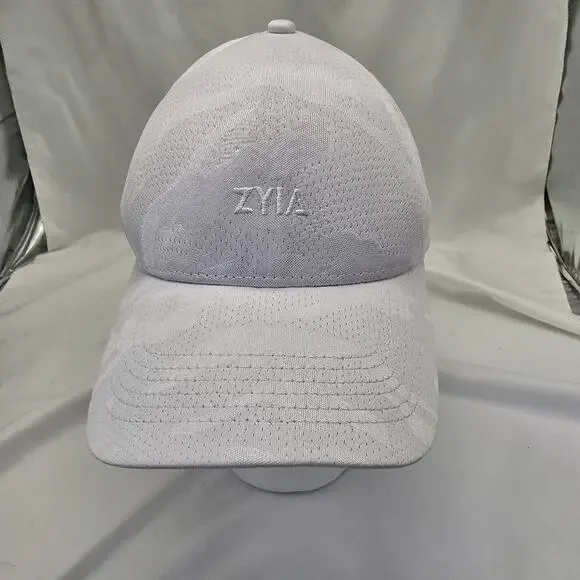 Zyia Active Embroidered Mesh Fitted‎ Hat Womens OS White Camo Polyester Workout