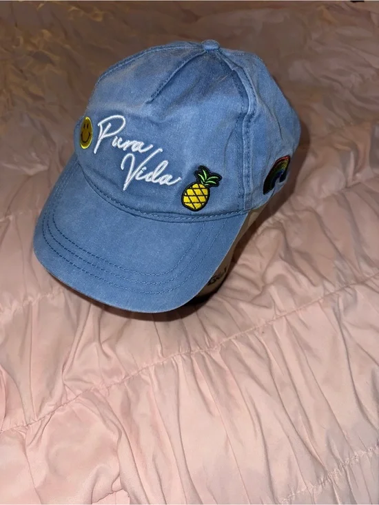 Pura Vida Light Blue Pineapple Patch Hat costa rica