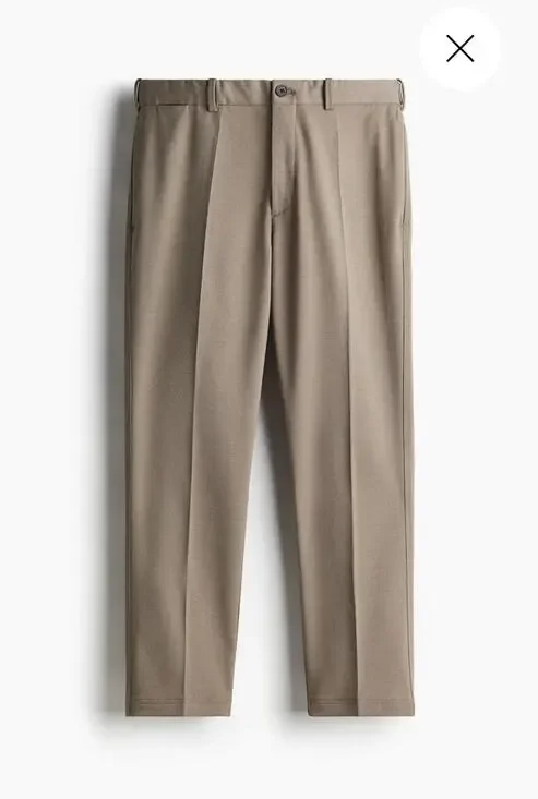 NEW! H&M Men's Tan Khaki Cropped Slim Fit Dress Pants Size 38 R Business Work